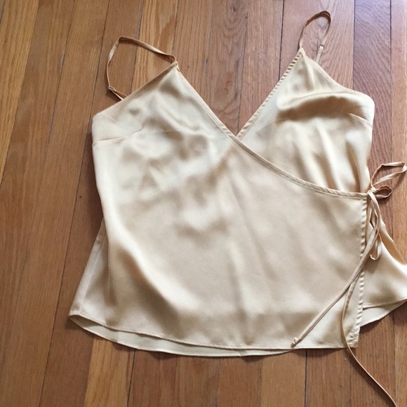 Forever 21 Tops - Gold satin wrap cami